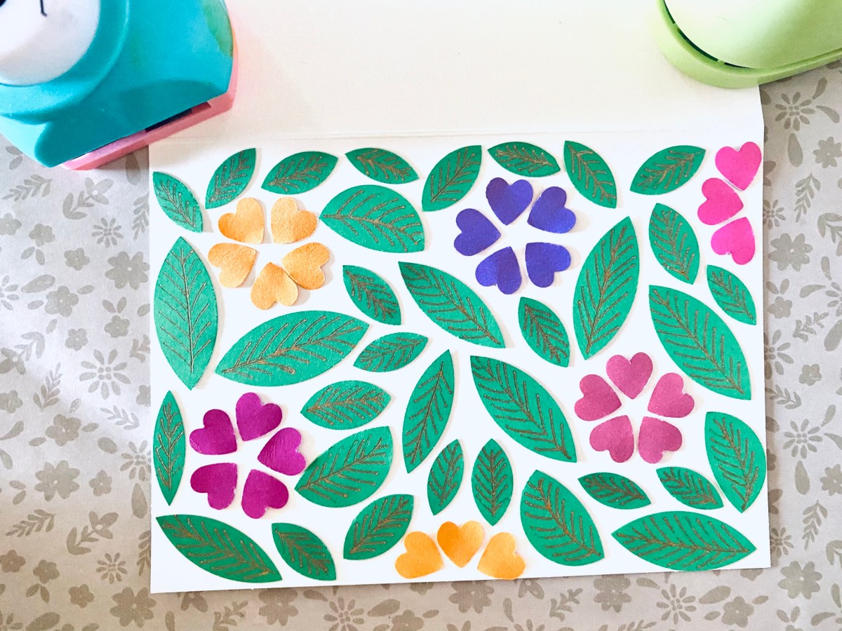 Preserving a Garden on a Card: Green Leaves and Heart&nbsp;Petals