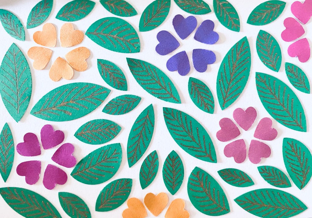 Flower leaf pattern cardstock